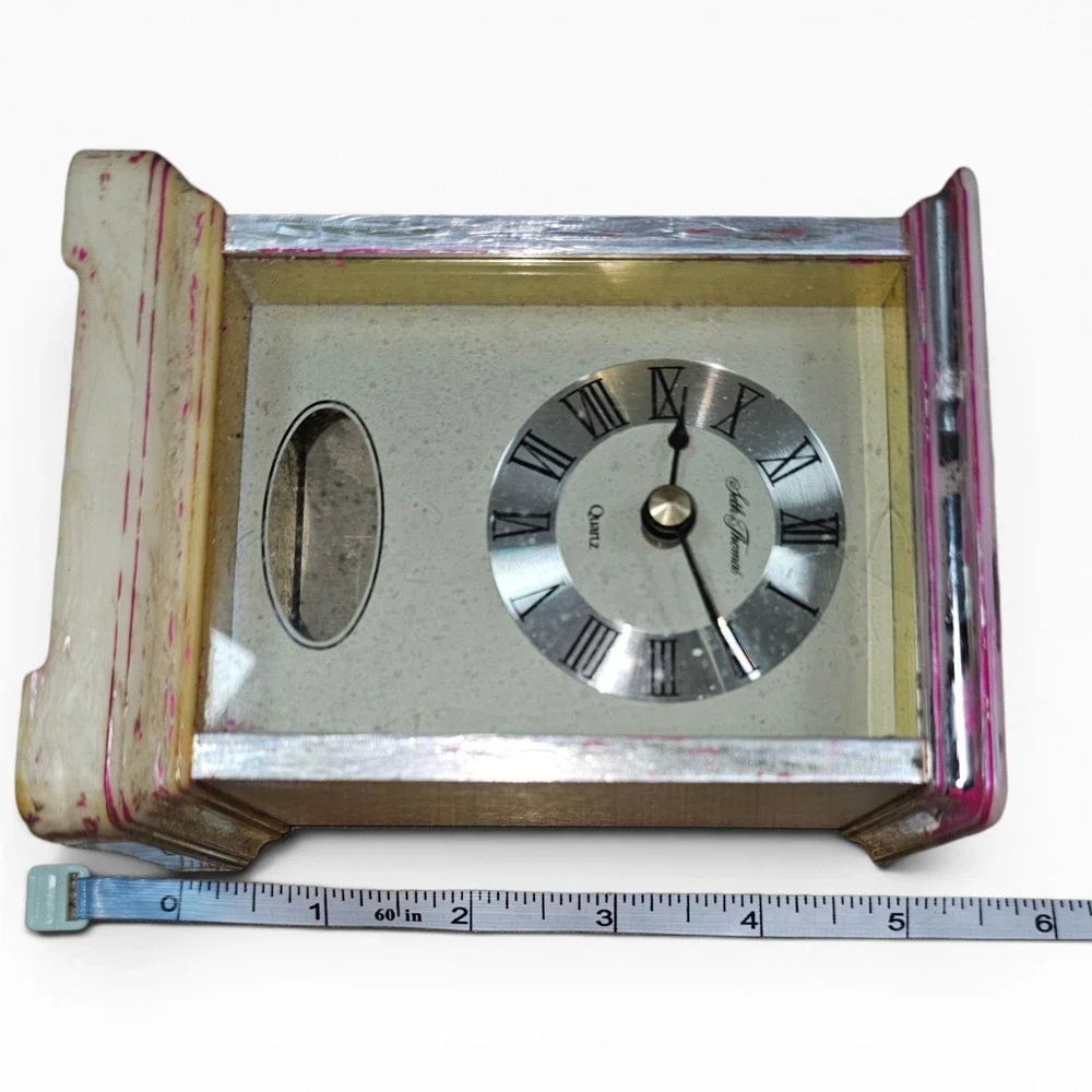 Carriage Clock Seth Thomas Silver Fair Vintage Charm No 243 Quartz Korea